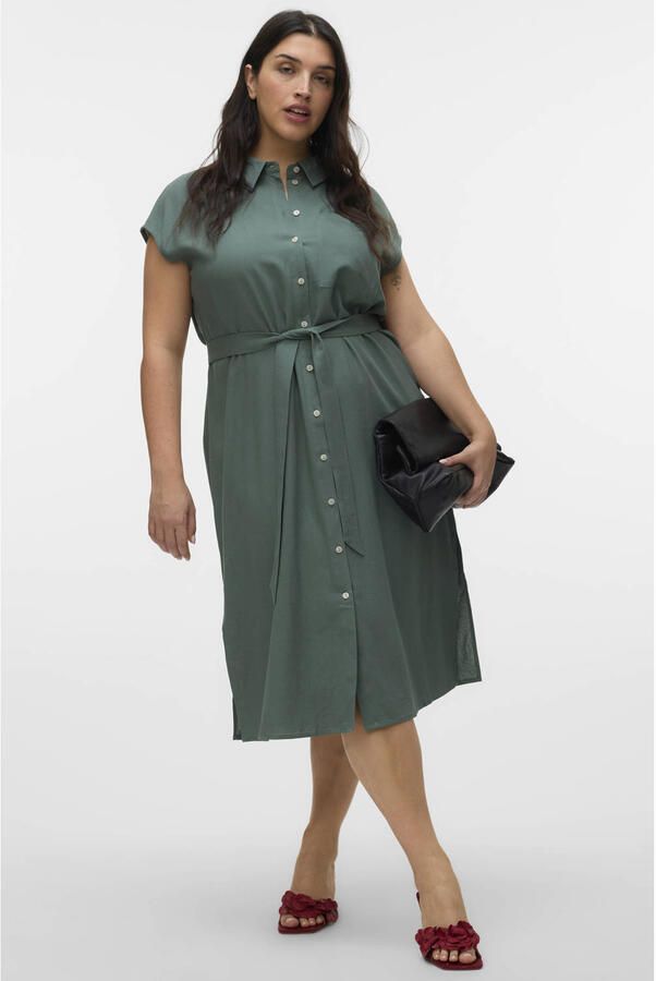 VERO MODA CURVE linnen gestreepte blousejurk - Foto 2