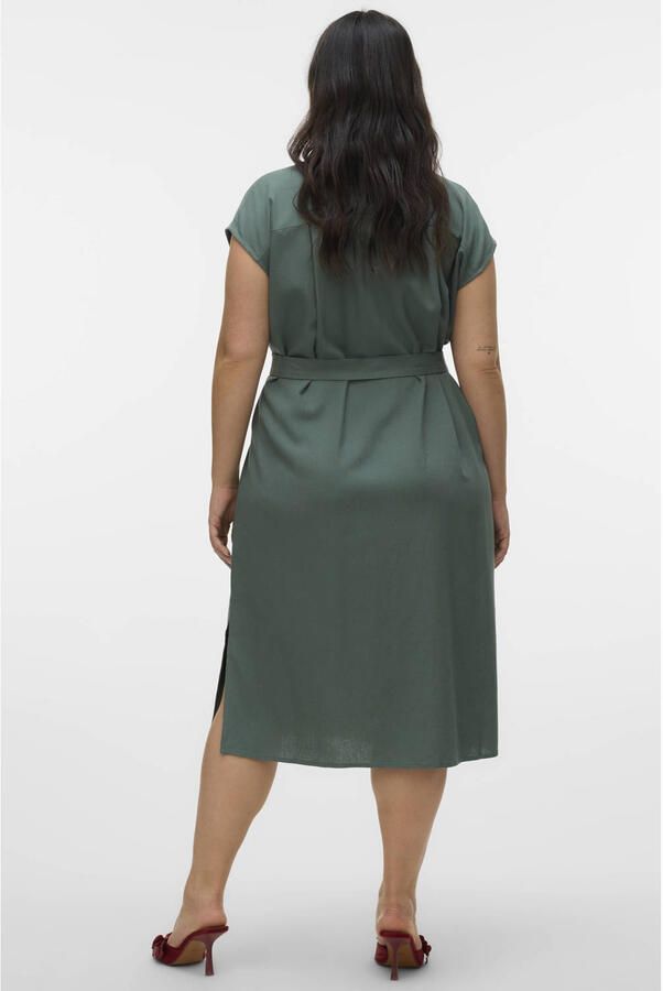 VERO MODA CURVE linnen gestreepte blousejurk - Foto 3