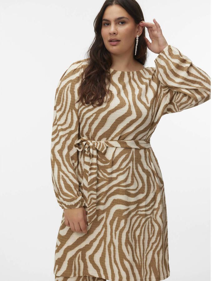 VERO MODA CURVE mini jurk bruin