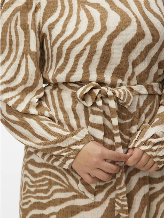 VERO MODA CURVE mini jurk bruin - Foto 2