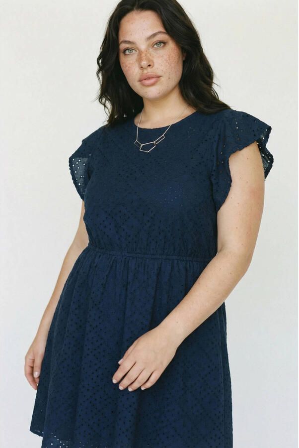 VERO MODA CURVE mini jurk donkerblauw