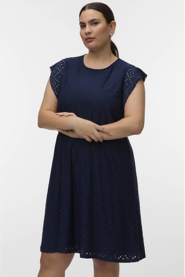 VERO MODA CURVE mini jurk donkerblauw - Foto 2