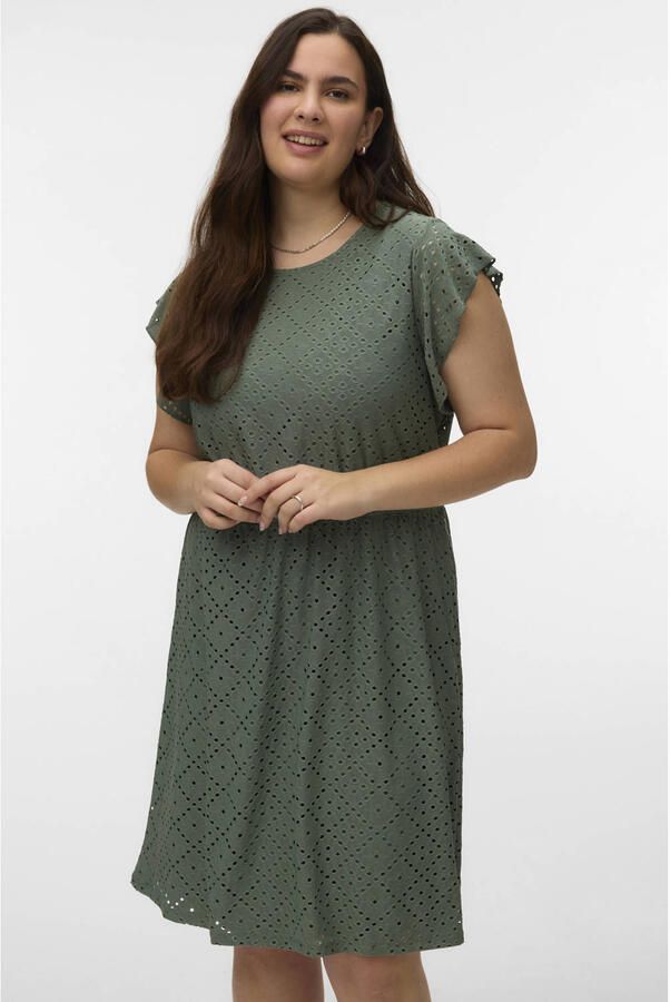 VERO MODA CURVE mini jurk groen