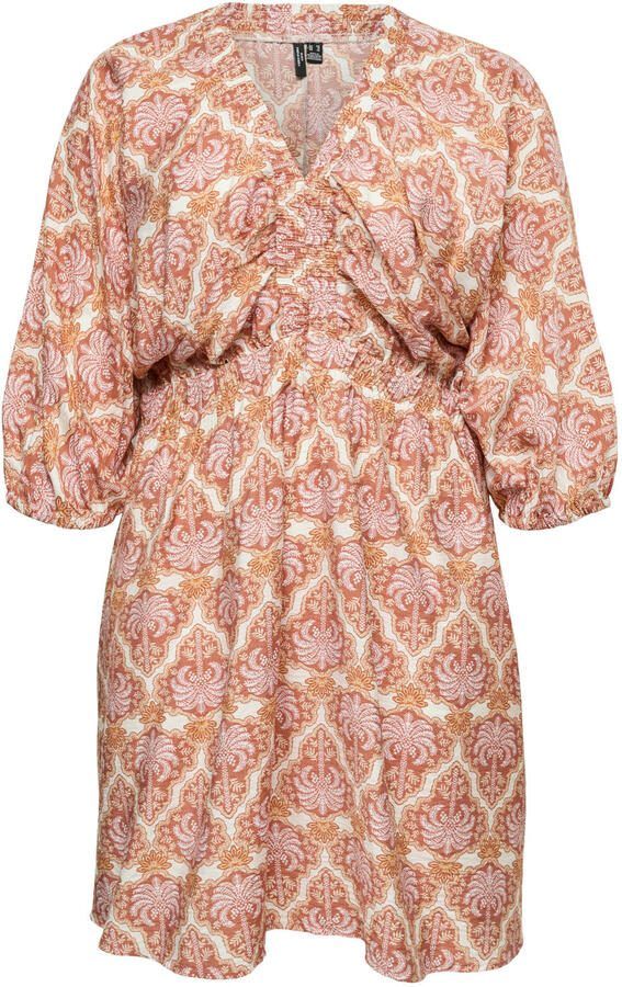 VERO MODA CURVE mini jurk met print oranje - Foto 2
