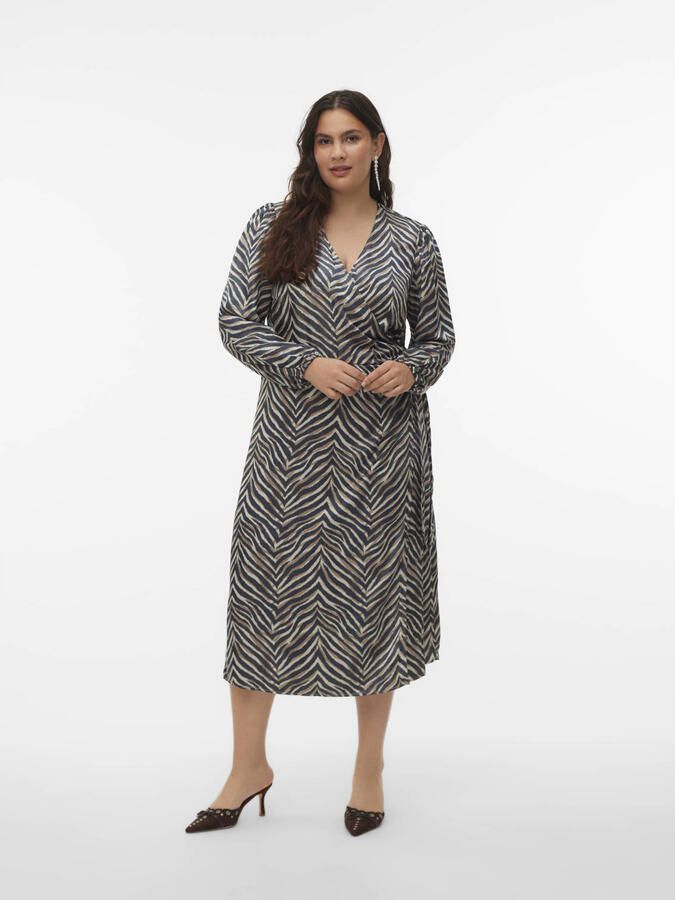 VERO MODA CURVE mini jurk met zebraprint zwart