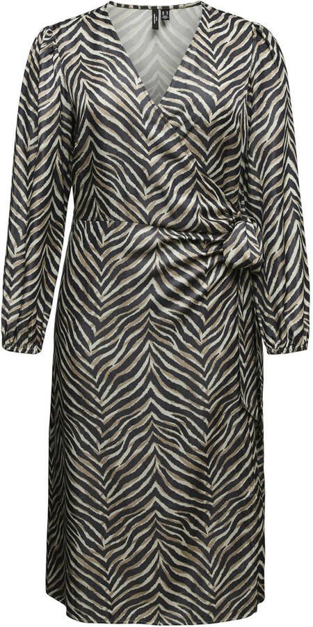 VERO MODA CURVE mini jurk met zebraprint zwart - Foto 3