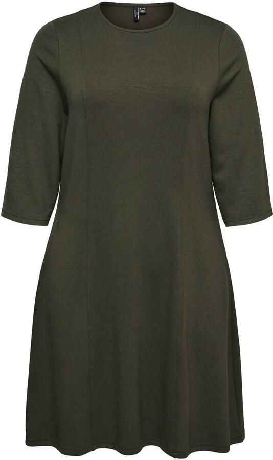 VERO MODA CURVE mini jurk Plus Size donkergroen