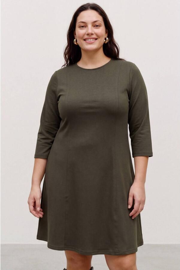 VERO MODA CURVE mini jurk Plus Size donkergroen
