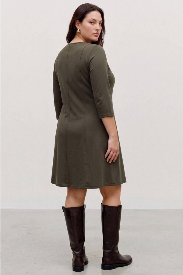 VERO MODA CURVE mini jurk Plus Size donkergroen - Foto 3