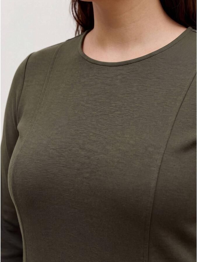 VERO MODA CURVE mini jurk Plus Size donkergroen - Foto 2