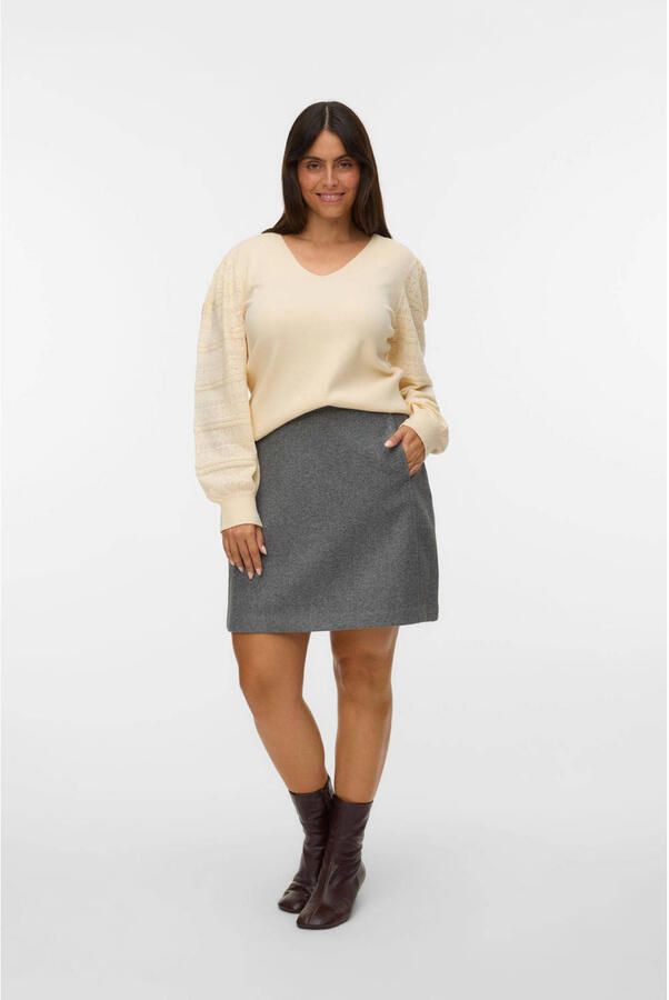 VERO MODA CURVE mini rok grijs