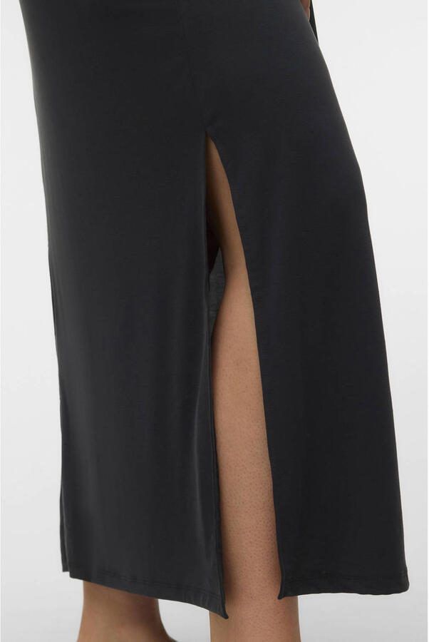VERO MODA CURVE modal sweatjurk met split Plus Size zwart - Foto 2