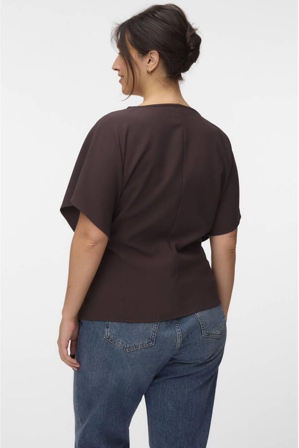 VERO MODA CURVE overslagtop Plus Size bruin - Foto 2