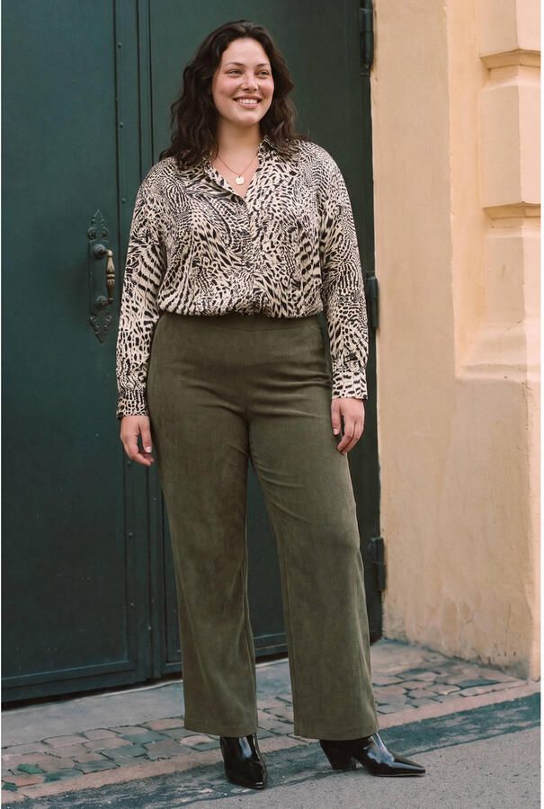 VERO MODA CURVE Plus Size blouse met print wit zwart - Foto 2
