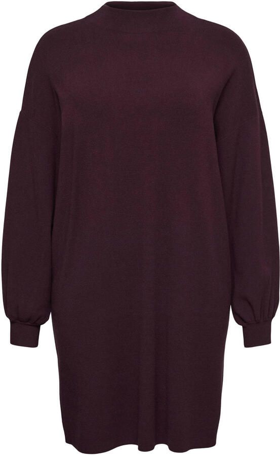 VERO MODA CURVE Plus Size gebreide coljurk donkerrood - Foto 2