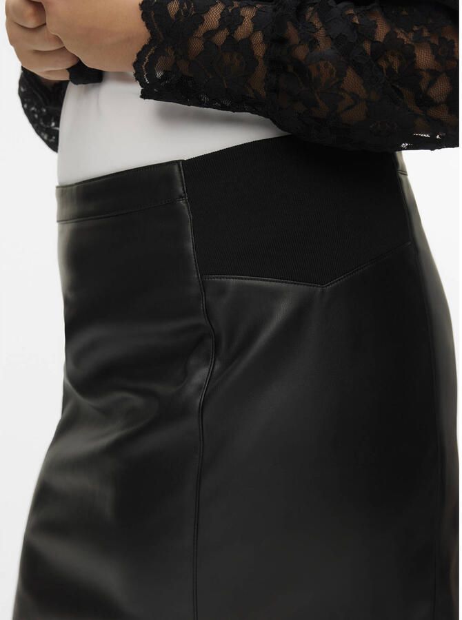 VERO MODA CURVE Plus Size imitatieleren kokerrok zwart - Foto 2