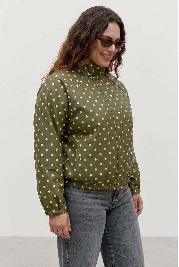 VERO MODA CURVE Plus Size jacket met stippen groen