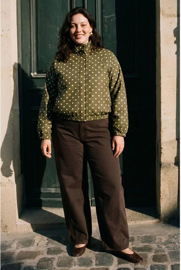VERO MODA CURVE Plus Size jacket met stippen groen - Foto 3