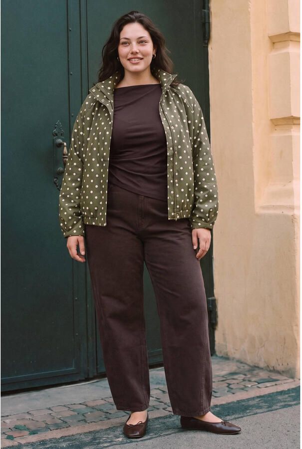 VERO MODA CURVE Plus Size jacket met stippen groen - Foto 2
