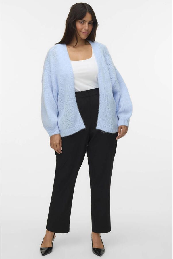 VERO MODA CURVE Plus Size loose fit gebreide vest lichtblauw