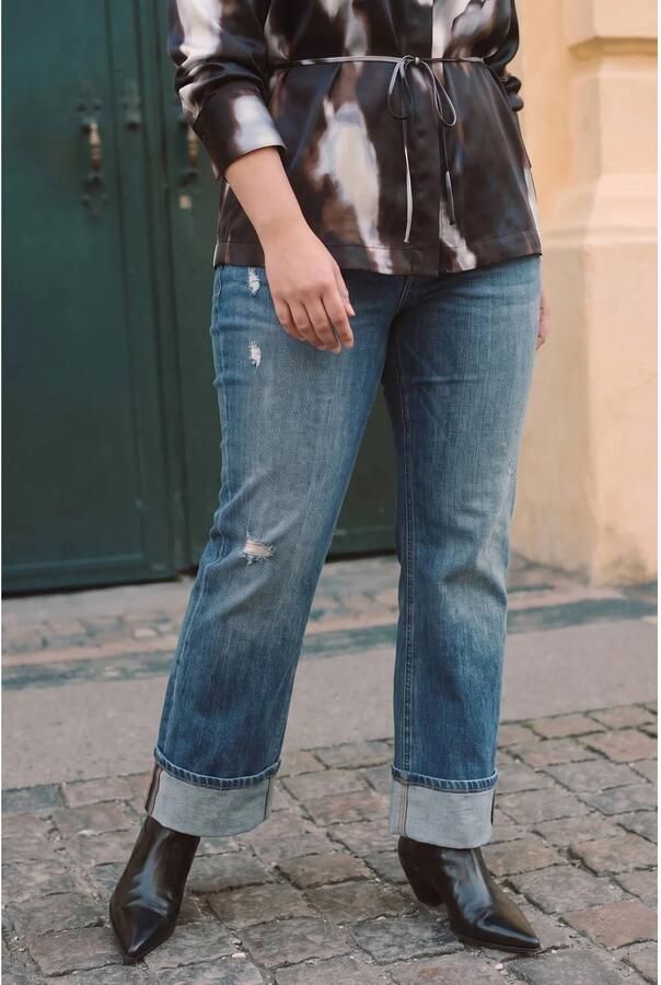 VERO MODA CURVE Plus Size straight leg jeans donkerblauw - Foto 2
