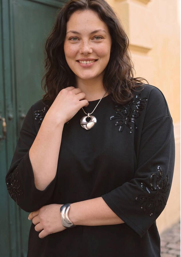 VERO MODA CURVE Plus Size sweater met pailletten zwart - Foto 2