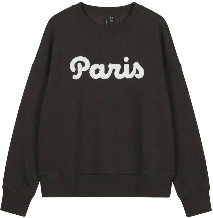 VERO MODA CURVE Plus Size sweater met print donkerbruin