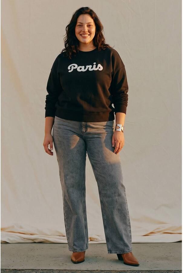 VERO MODA CURVE Plus Size sweater met print donkerbruin - Foto 2