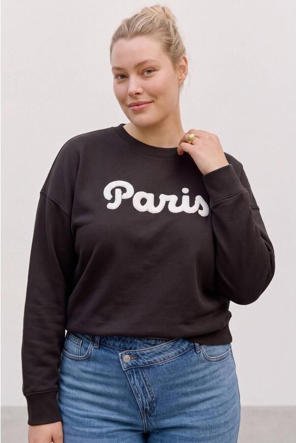 VERO MODA CURVE Plus Size sweater met print donkerbruin - Foto 3