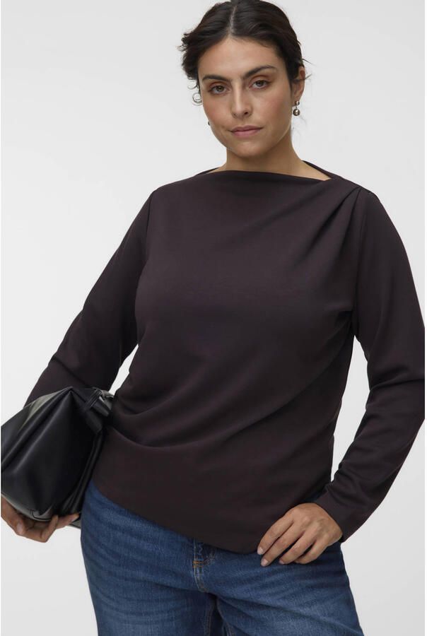 VERO MODA CURVE x Wehkamp Plus Size top donkerbruin
