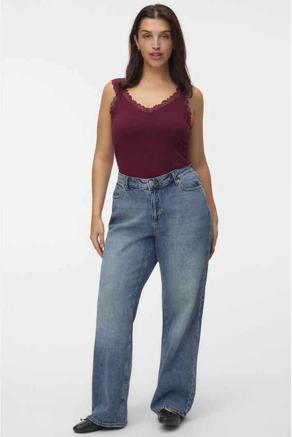 VERO MODA CURVE Plus Size top donkerrood - Foto 3