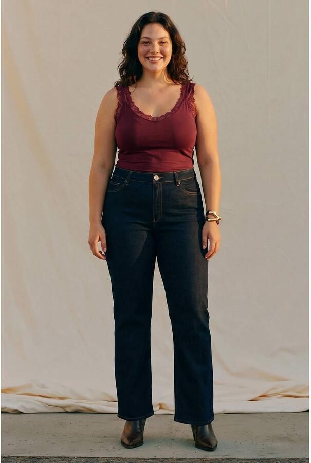 VERO MODA CURVE Plus Size top donkerrood - Foto 3