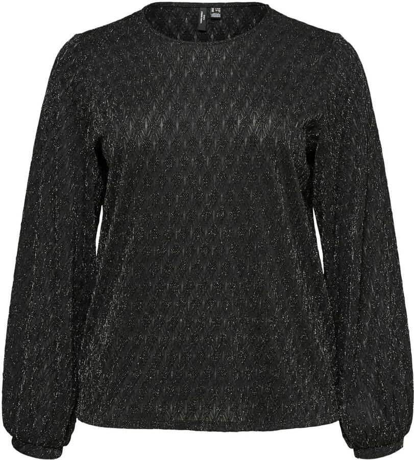VERO MODA CURVE Plus Size top met glitters zwart
