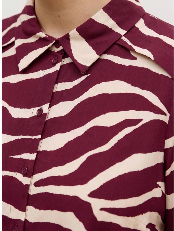 VERO MODA CURVE Plus Size top met zebraprint donkerrood beige - Foto 2
