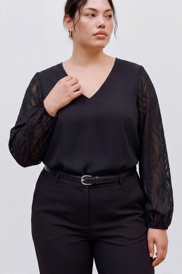 VERO MODA CURVE Plus Size top zwart