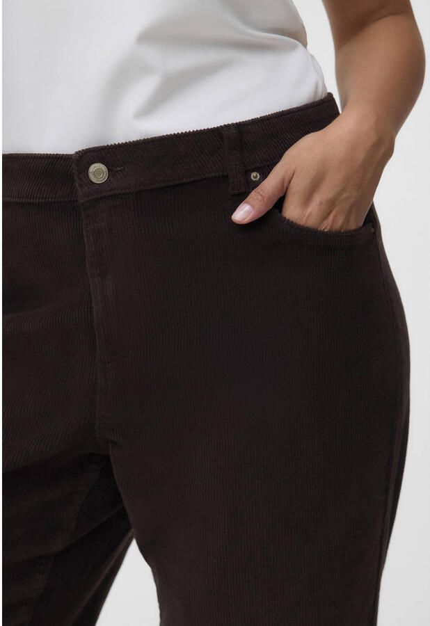 VERO MODA CURVE Plus Size wide leg corduroy casual broek donkerbruin - Foto 2