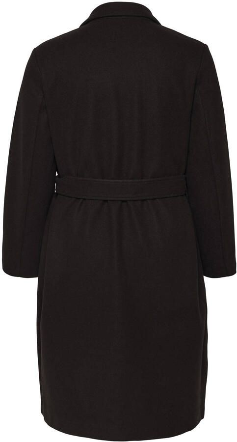 VERO MODA CURVE Plus Size wintermantel met ceintuur donkerbruin - Foto 3