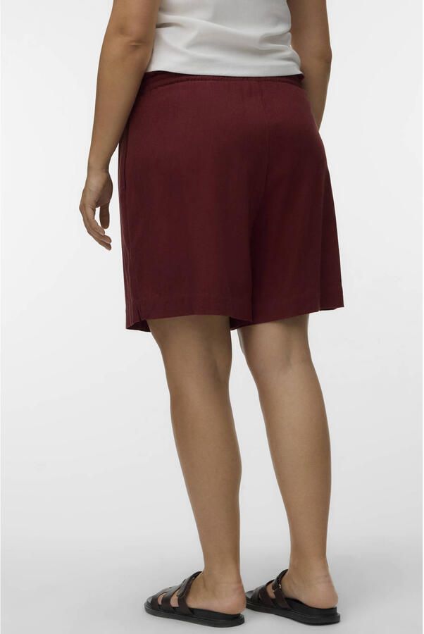VERO MODA CURVE regular waist casual short donkerrood - Foto 3