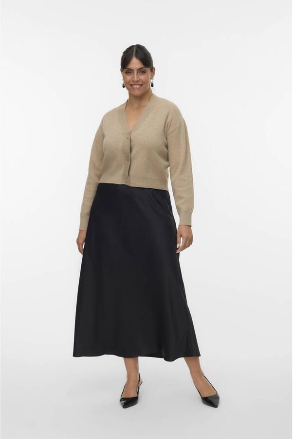 VERO MODA CURVE satijnen A-lijn rok zwart - Foto 2