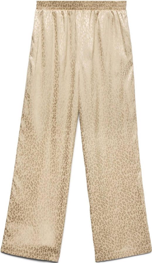 VERO MODA CURVE satijnen wide leg high waist broek beige
