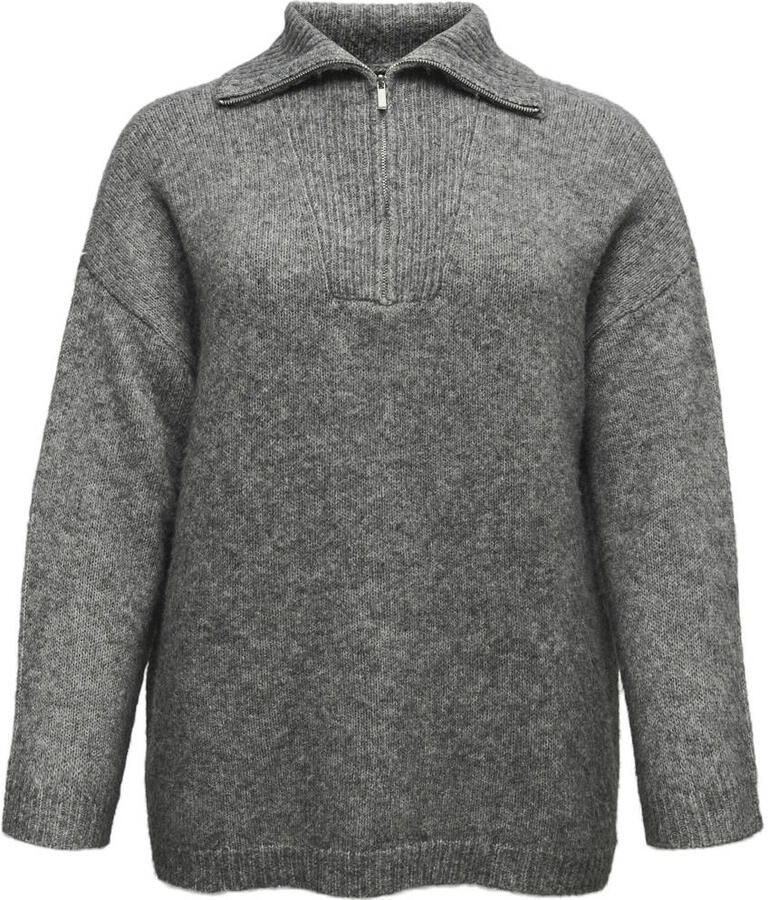 VERO MODA CURVE schipperstrui grijs gebreid