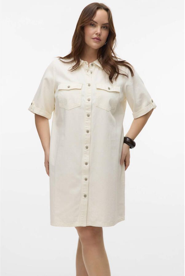 Vero Moda Korte Denim Jurk met GA C White Dames - Foto 2
