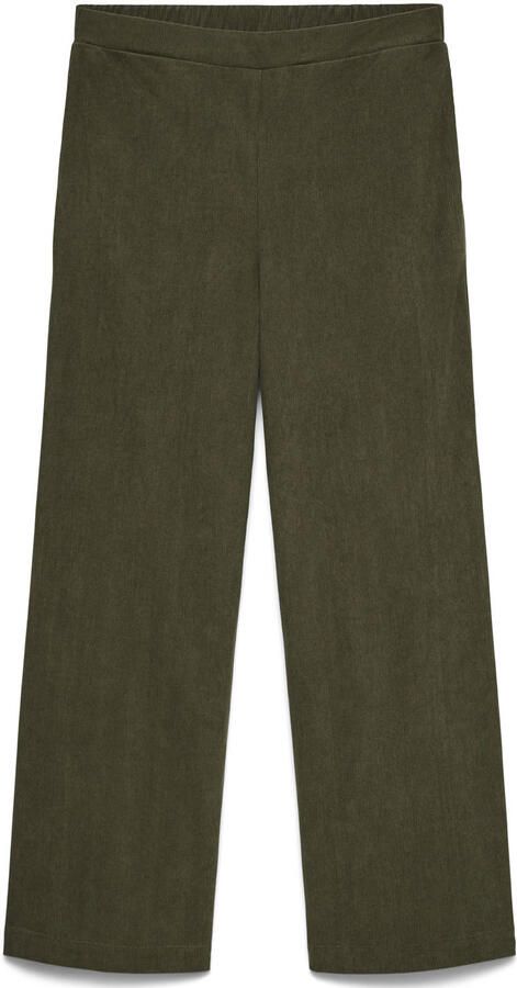 VERO MODA CURVE straight leg casual corduroy broek Plus Size groen