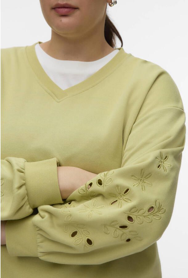 VERO MODA CURVE sweater limegroen - Foto 2