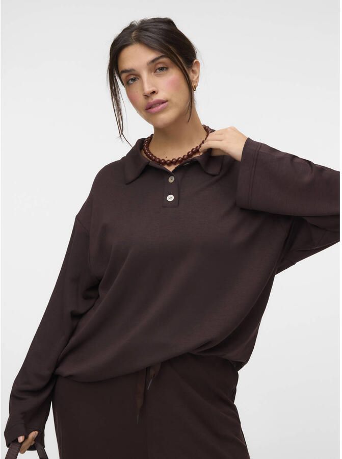VERO MODA CURVE sweater Plus Size donkerbruin