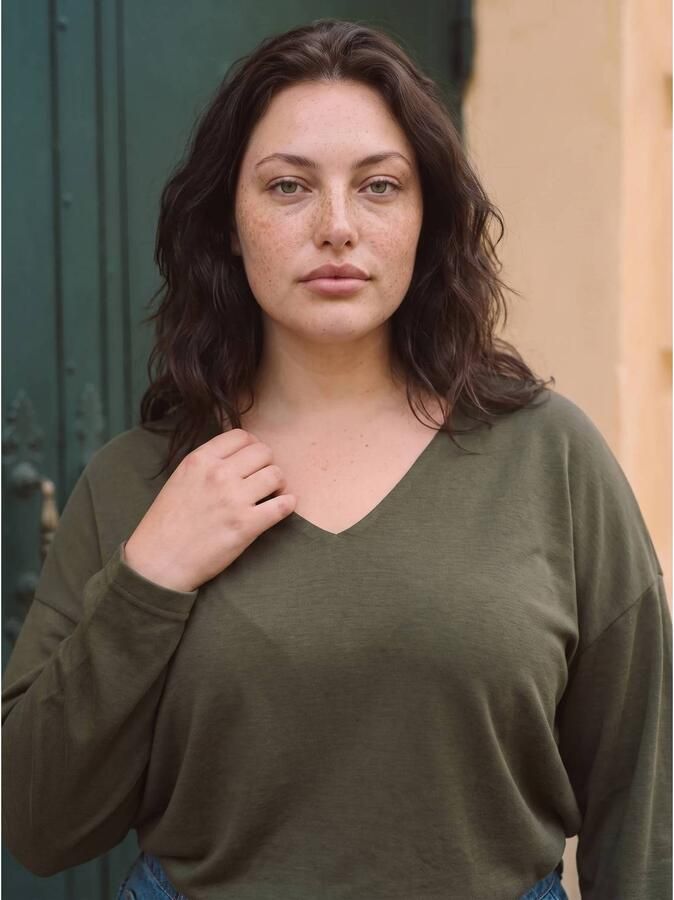 VERO MODA CURVE sweater Plus Size donkergroen
