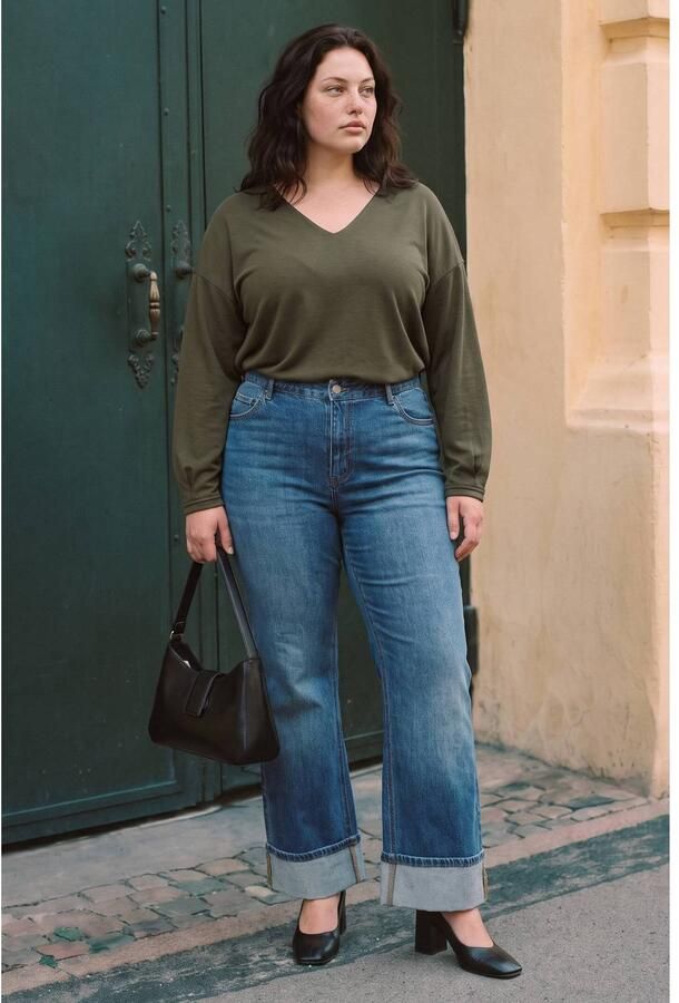 VERO MODA CURVE sweater Plus Size donkergroen - Foto 2