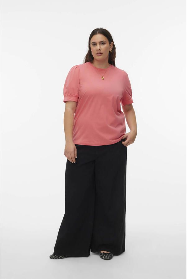 VERO MODA CURVE T-shirt koraalrood