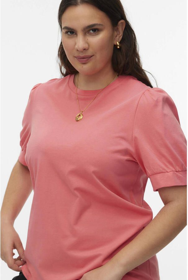 VERO MODA CURVE T-shirt koraalrood - Foto 3