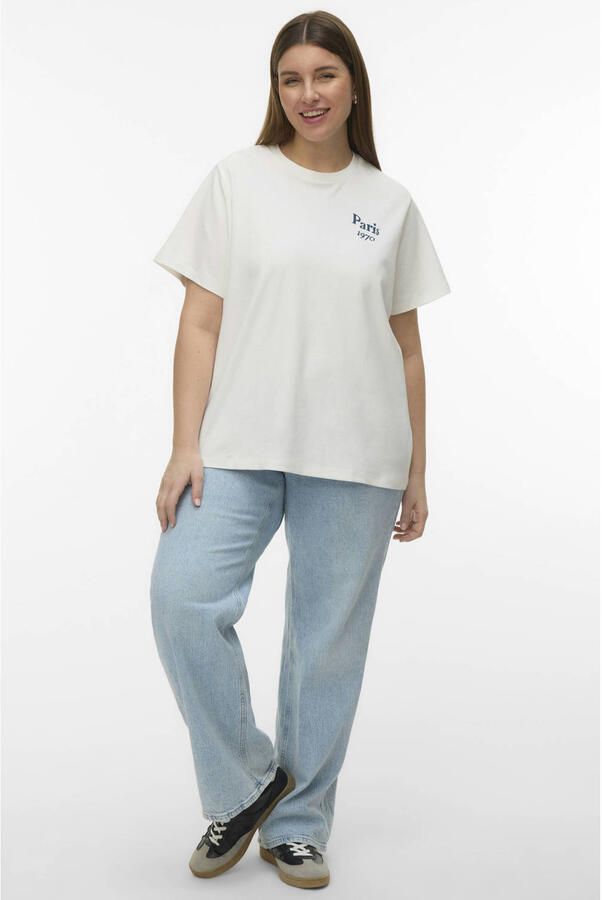 VERO MODA CURVE T-shirt met backprint wit